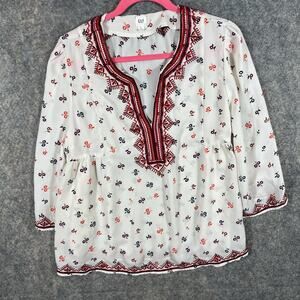 GAP Women’s Long Sleeve Colorful Floral‎ Boho Blouse Shirt Size X-Large